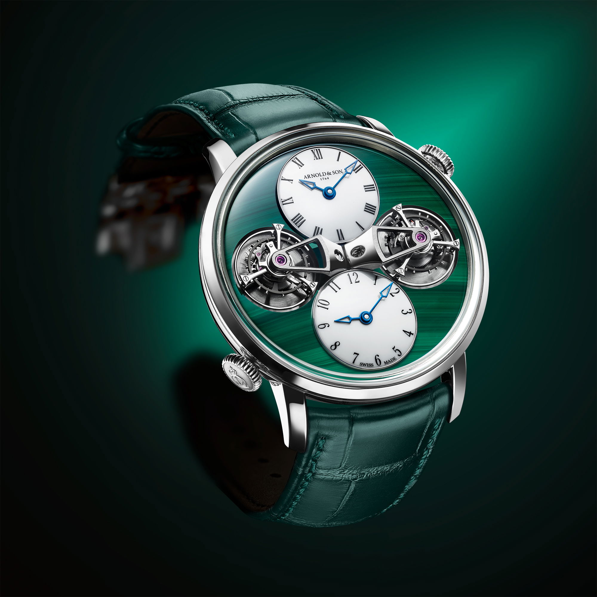 Photo Double Tourbillon White Gold Malachite