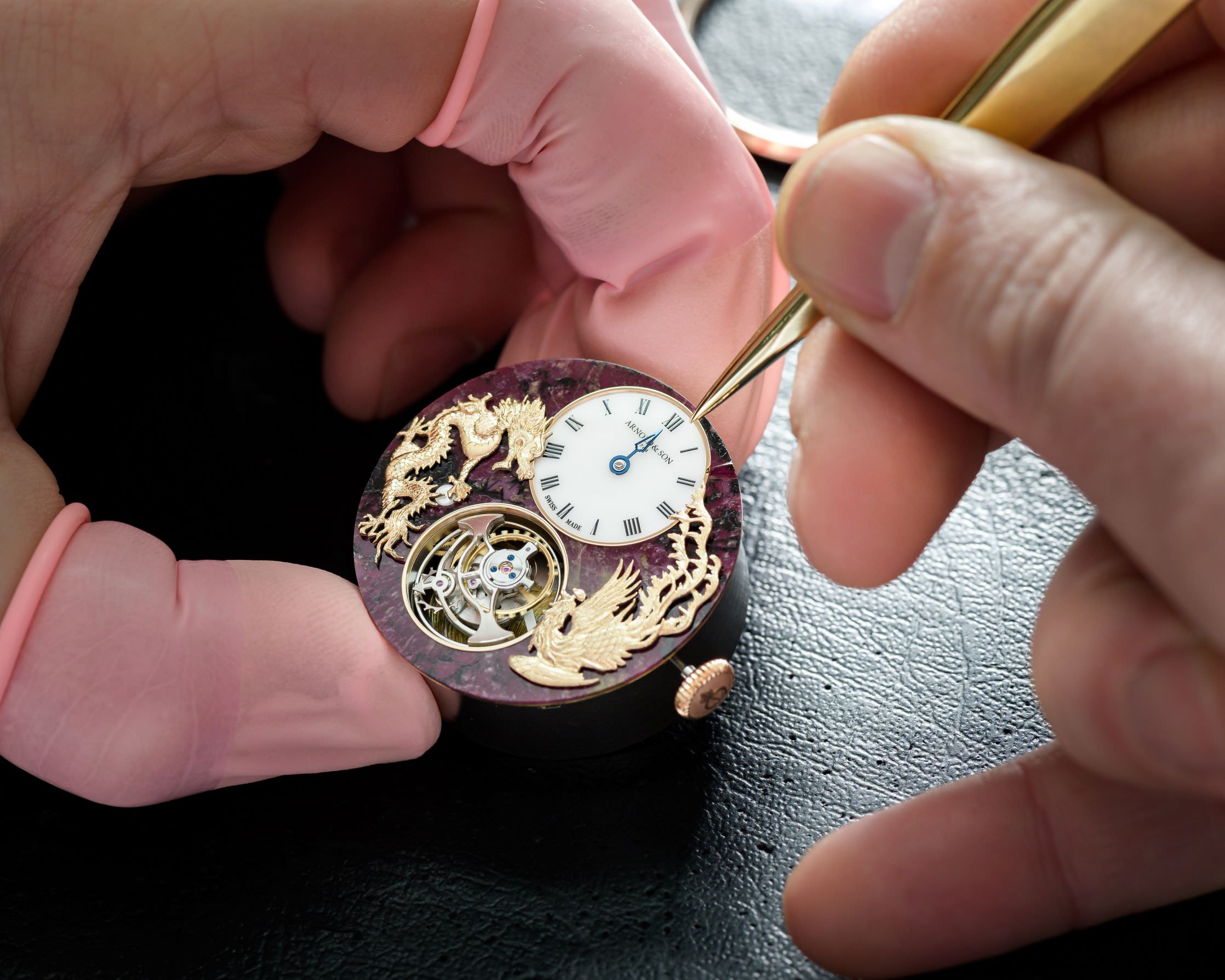 Photo of a watch being serviced