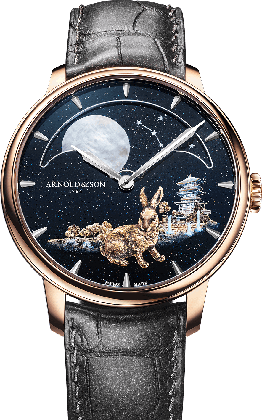 Face up photo of Perpetual Moon 41.5 Red Gold &quot;Year of the Rabbit&quot;