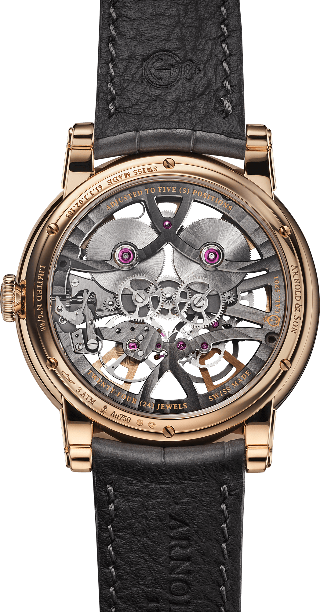 Caseback photo of Nebula 41.5 Red Gold