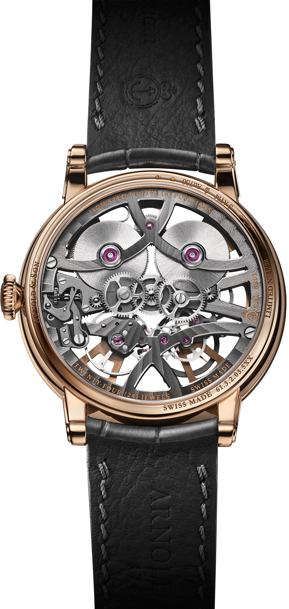 Caseback photo of Nebula 38 Red Gold