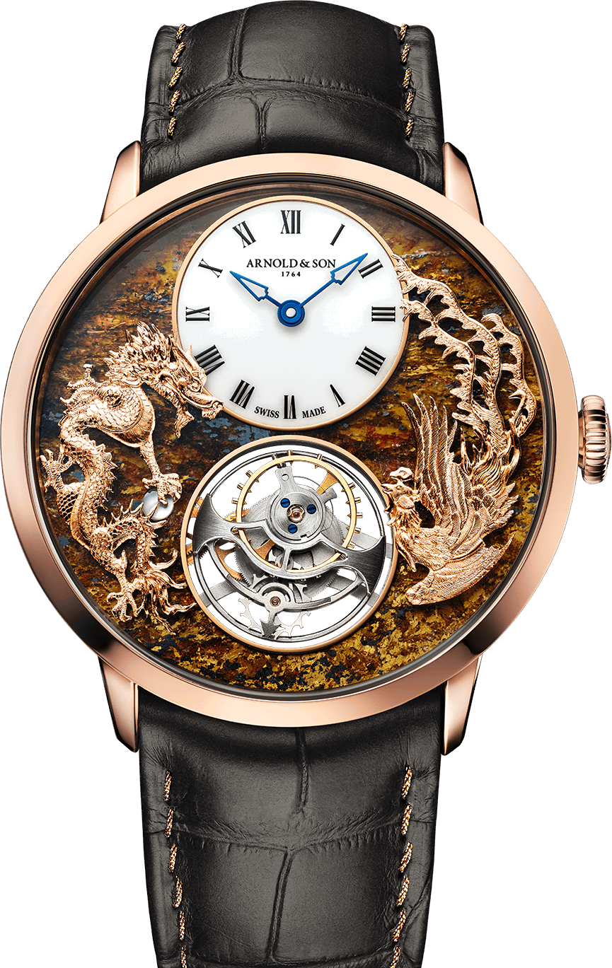Face up photo of Ultrathin Tourbillon Red Gold &quot;Dragon &amp; Phoenix&quot;