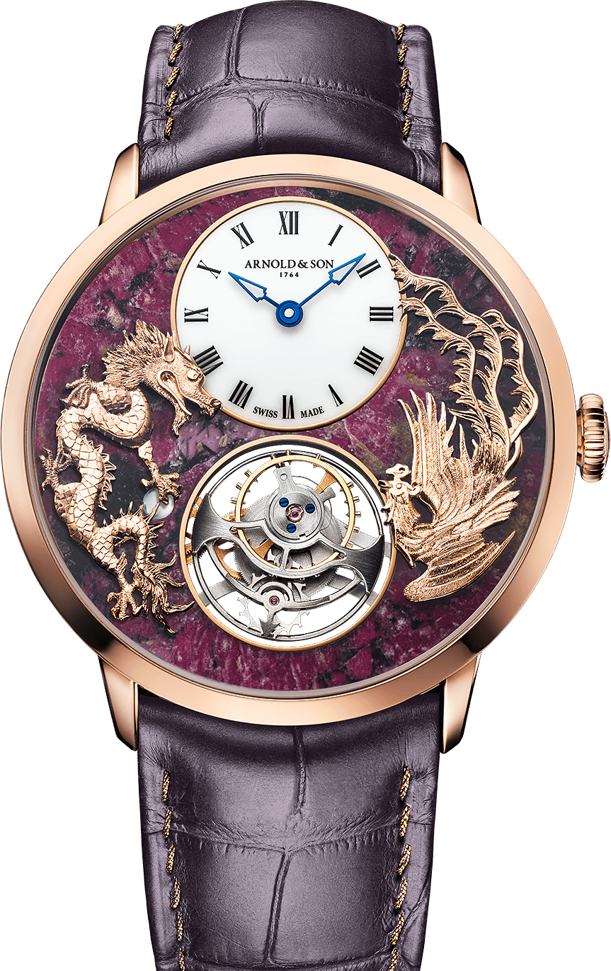 Face up photo of Ultrathin Tourbillon Red Gold &quot;Dragon &amp; Phoenix&quot;