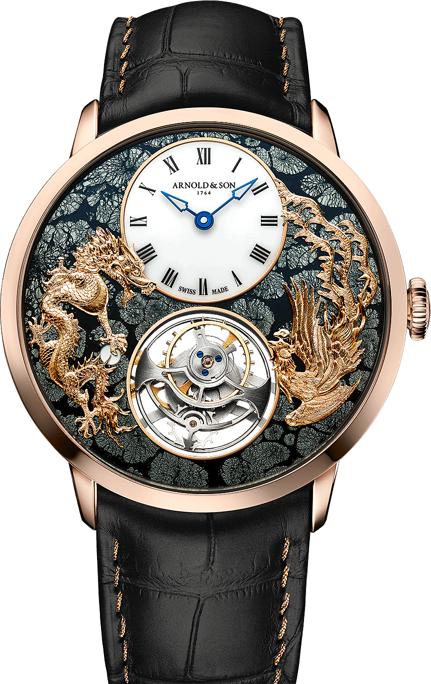 Face up photo of Ultrathin Tourbillon Red Gold &quot;Dragon &amp; Phoenix&quot;