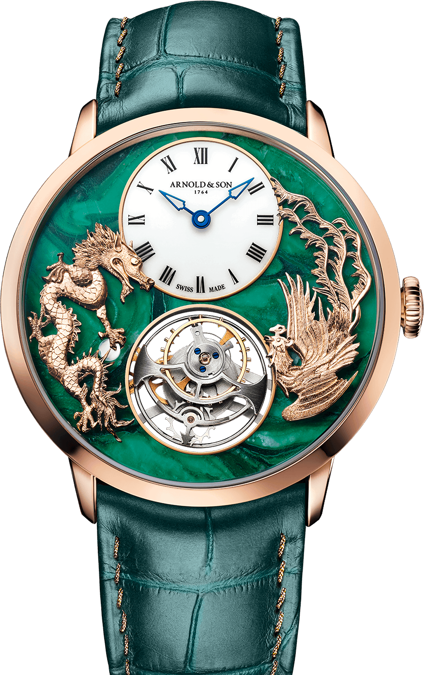 Face up photo of Ultrathin Tourbillon Red Gold &quot;Dragon &amp; Phoenix&quot;